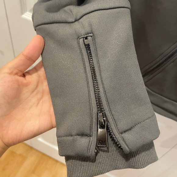 stretchy charcoal moto jacket - Picture 3 of 10